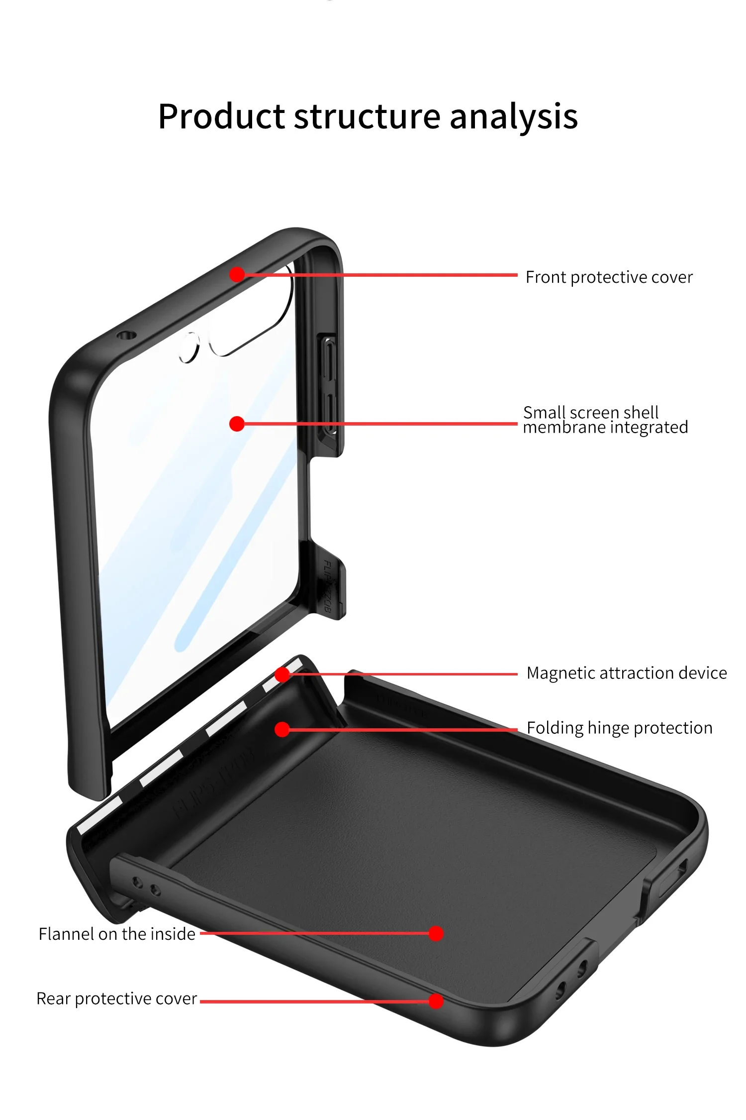 Original Case for Samsung Galaxy Z Flip 5 6 7 Magnetic Hinge With Screen Glass A
