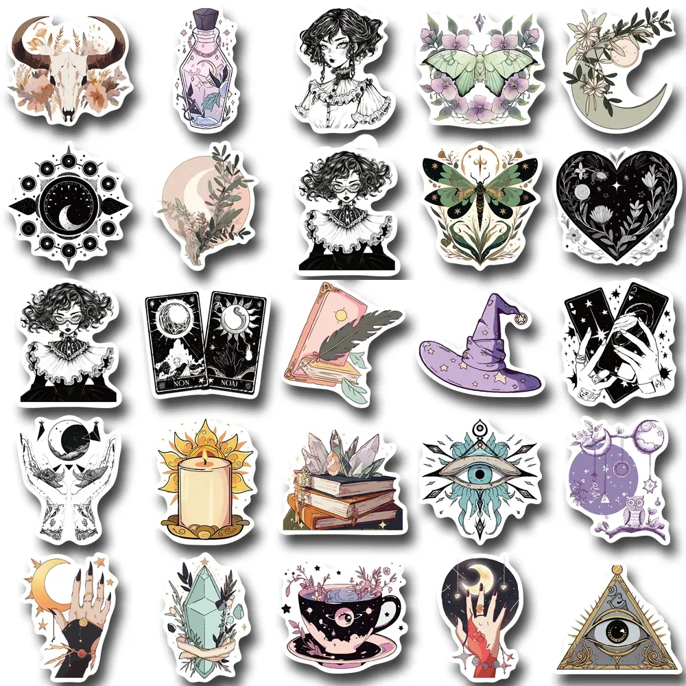 10/30/50PCS Magic Witch Art Cartoon Stickers Aesthetic Goth DIY Phone Laptop Luggage Skateboard Cool Graffiti Decals for Kid Toy 6