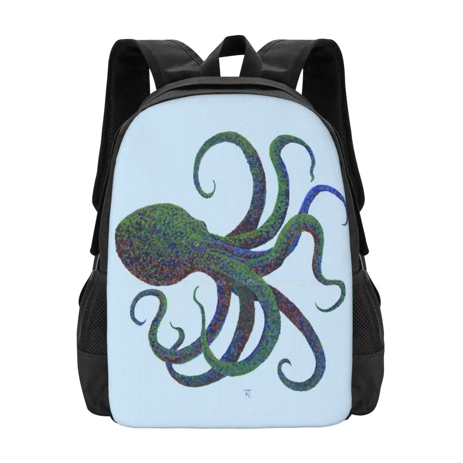 

Octopus Bag Backpack For Men Women Girls Teenage Creative Original Unique Abstract Colourful Colorful Sea Ocean Marine Beach