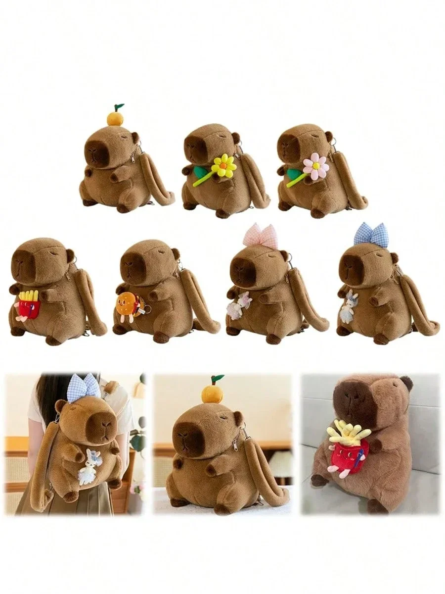 Cute Capybara Plush Backpack, Cartoon Capybara Shoulder Bag for Kids, Soft Fur Student School Bag Gift S6055821fe69440299f89e91f45456479o