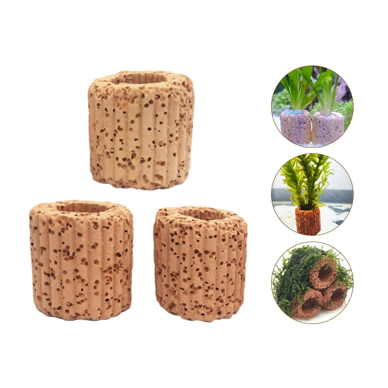 Fish Tank Decorations Aquarium Ornaments 10/20/50Pcs Aquatic Water Plant Fixed Ring for Aquarium Landscape Ceramic Plant Pot Ring Tool Decorations Fish Tank Accessories