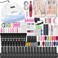 Manicure Set Acrylic Nail Kit Nail Clipper Tool Set Semi Permanent Extension Nails Gel With UV Lamp Nail drill Machine Tool kit 2