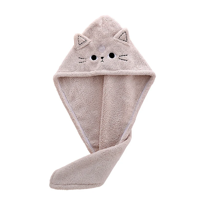 Dry Hair Cap Water Absorbing Coral Wool Cute Cartoon Pattern Facial Headband Makeup Remover Dry Hair Towel hair towel