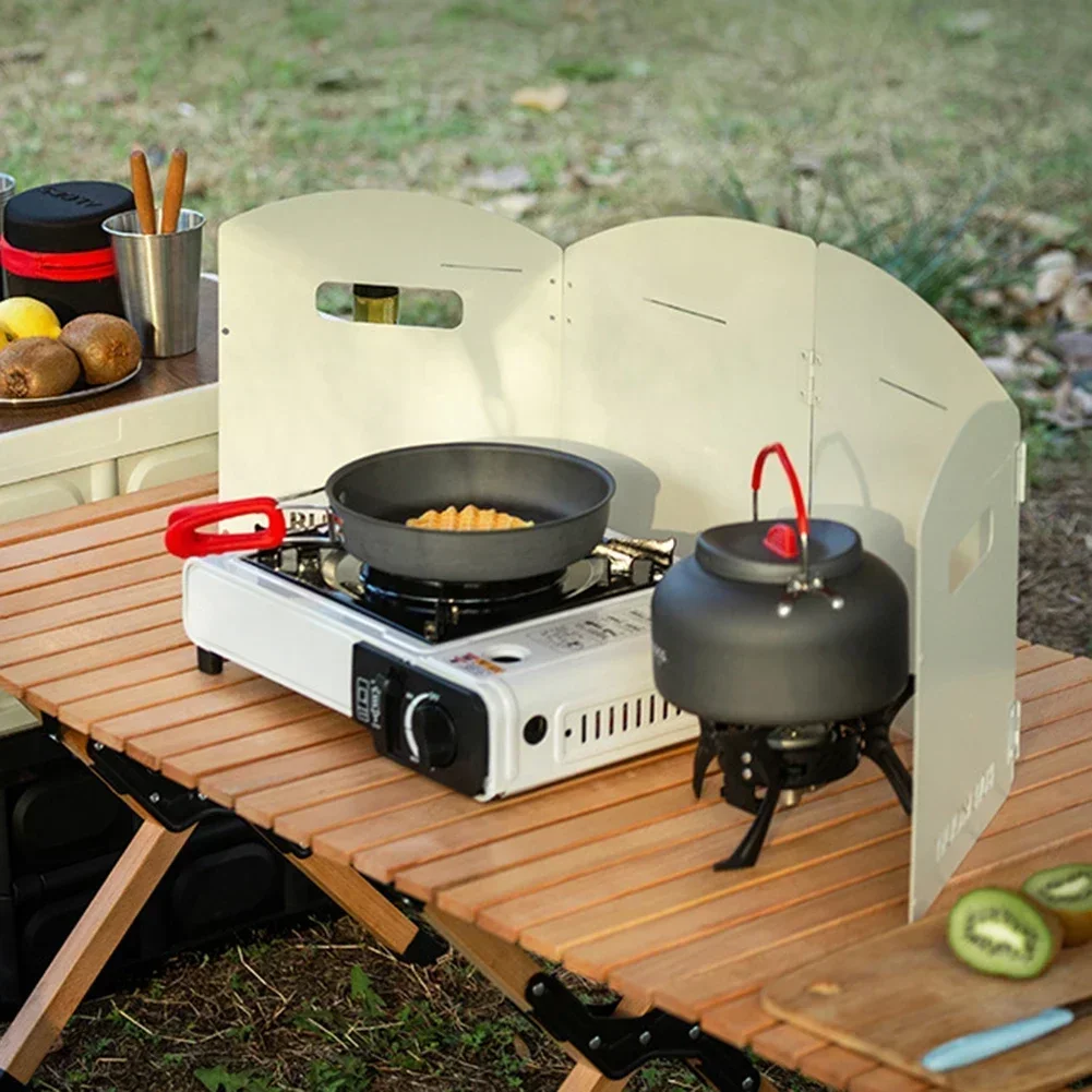 Outdoor Camping Stove Cassette Stove Windshield Outdoor Folding Wind Shield Portable Cooking Burner Windproof Screen