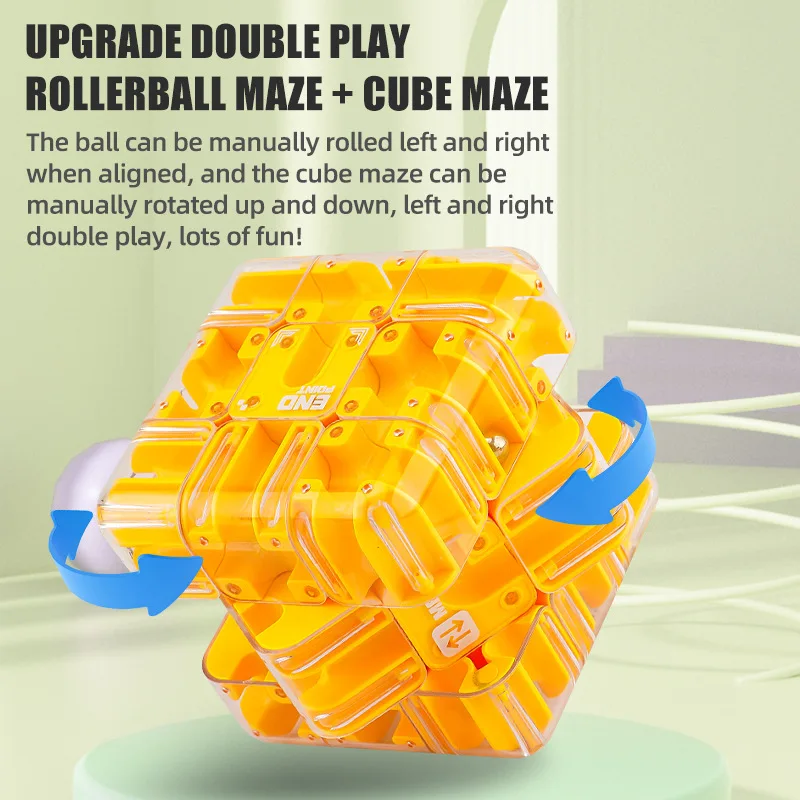 Plastic 3D Maze Cube Fidget Toy for Kids and Adults
