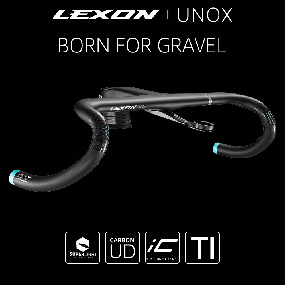 

LEXON Full Carbon Integrated Bicycle Handlebar 28.6mm Road Bike Unox Gravel Handle bar Stem Racing Bent Bar Cycling Accessories