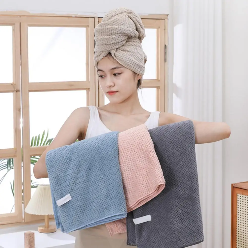 

Fast Drying Hair Towel Super Soft Extra Hair Towel Wrap Highly Absorbent Anti-frizz Fast Drying with Elastic Band Ultimate Hair