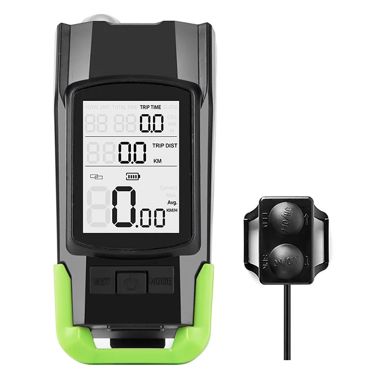 GPS 자전거 컴퓨터 무선 속도계, 자전거 디지털 스톱워치, 사이클링 주행 거리계, 스피커 및 조명 포함