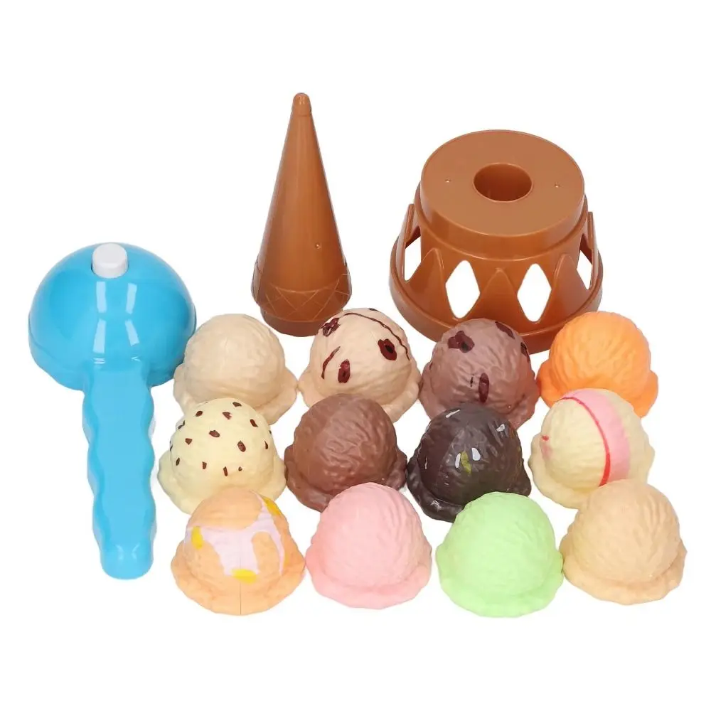 Stackable Ice Cream Stacking Interactive Early Education Stack Simulation Food Game Decorations Puzzle Pretend Play Toys