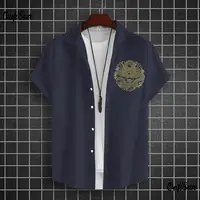 Men's Shirt Year Of The Dragon Totem 3D Printed Short Sleeve Large Size Loose Top 2024 Happy New Summer Sty 2