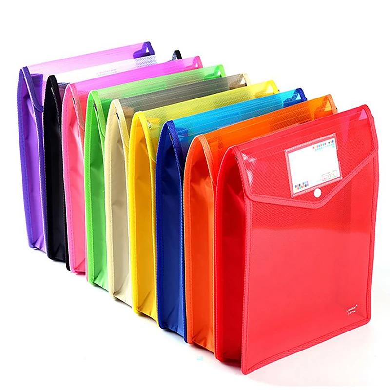 

Folder Envelope Expansion File Wallet Storage File Folder With Snap Buckle And Pocket A5 Size Waterproof Transparent File Bag