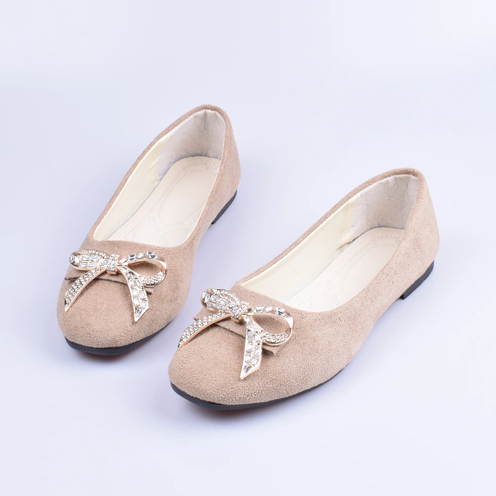 women's shoes extra wide Women's Flats Crystal Butterfly-Knot Candy Color Shoes Woman Loafers Shallow Autumn Ladies Flat Shoes Summer Large Size 35-43 ballet flats shoes