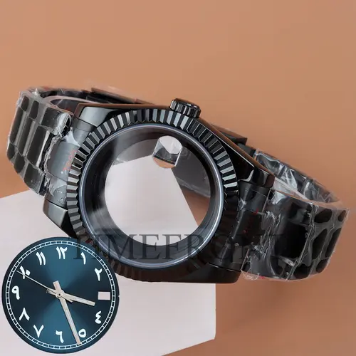 Silver/Black 36mm 39mm nh35 Watch Case with pink Sunburst Dial and Hands For Datejust NH35 NH36 Movement Waterproof Oyster Strap - Image 27