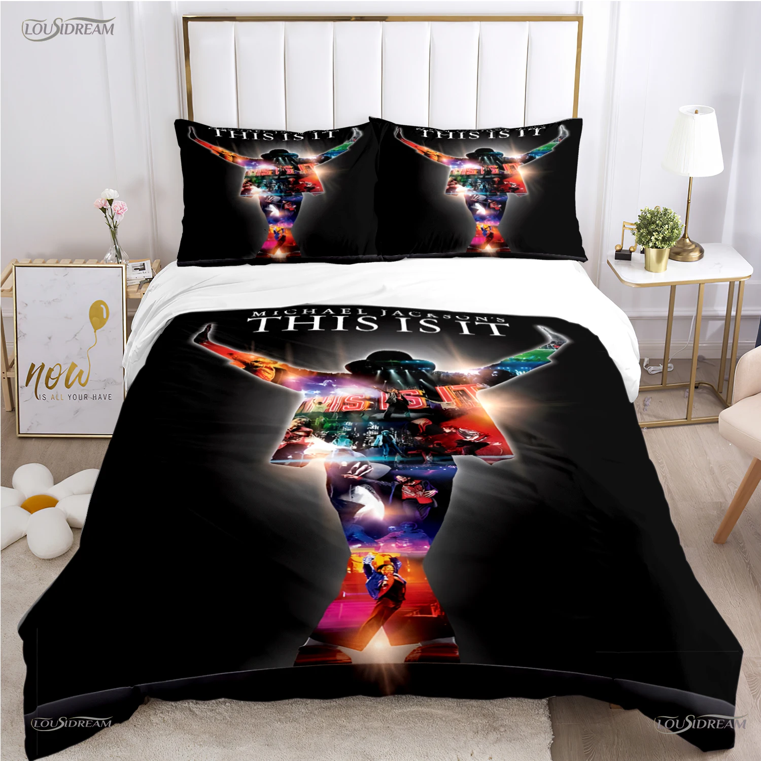 Michael J-Jackson Duvet Cover Comforter Fear Bedding set Soft Quilt Cover and Pillowcases for Teens Kid Single/Double/Queen/King