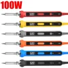100W Electric Soldering Iron LCD Welding Tool Adjustable Temperature Ceramic Heater Soldering Iron Head Pencil Tips Repair Tools 1