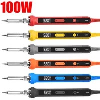 100W Electric Soldering Iron LCD Welding Tool Adjustable Temperature Ceramic Heater Soldering Iron Head Pencil Tips Repair Tools 1