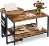 Coffee Table, 31.3" and 18.7" Small Coffee Tables for Living Room, Modern Center Table and Side Table Set withStorage Side Pouch 5