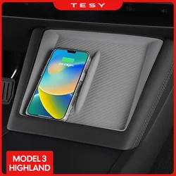 For TESLA Model 3 2023 2024 Highland Wireless Charging Silicone Pad Model3+ Center Control Storage Box Armrest Box Bottom Mat
