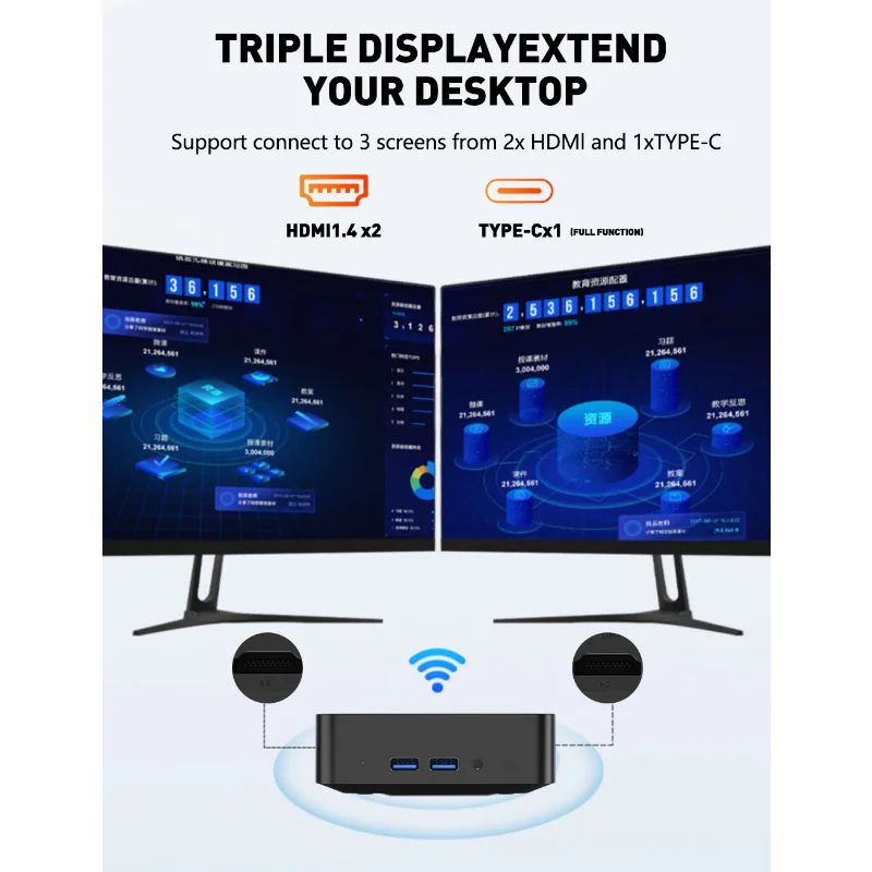 대용량 스토리지 엘리트 미니 컴퓨터 코어 I3 6006U 고성능 32GB 램 1TB 2TB SSD 4K HD