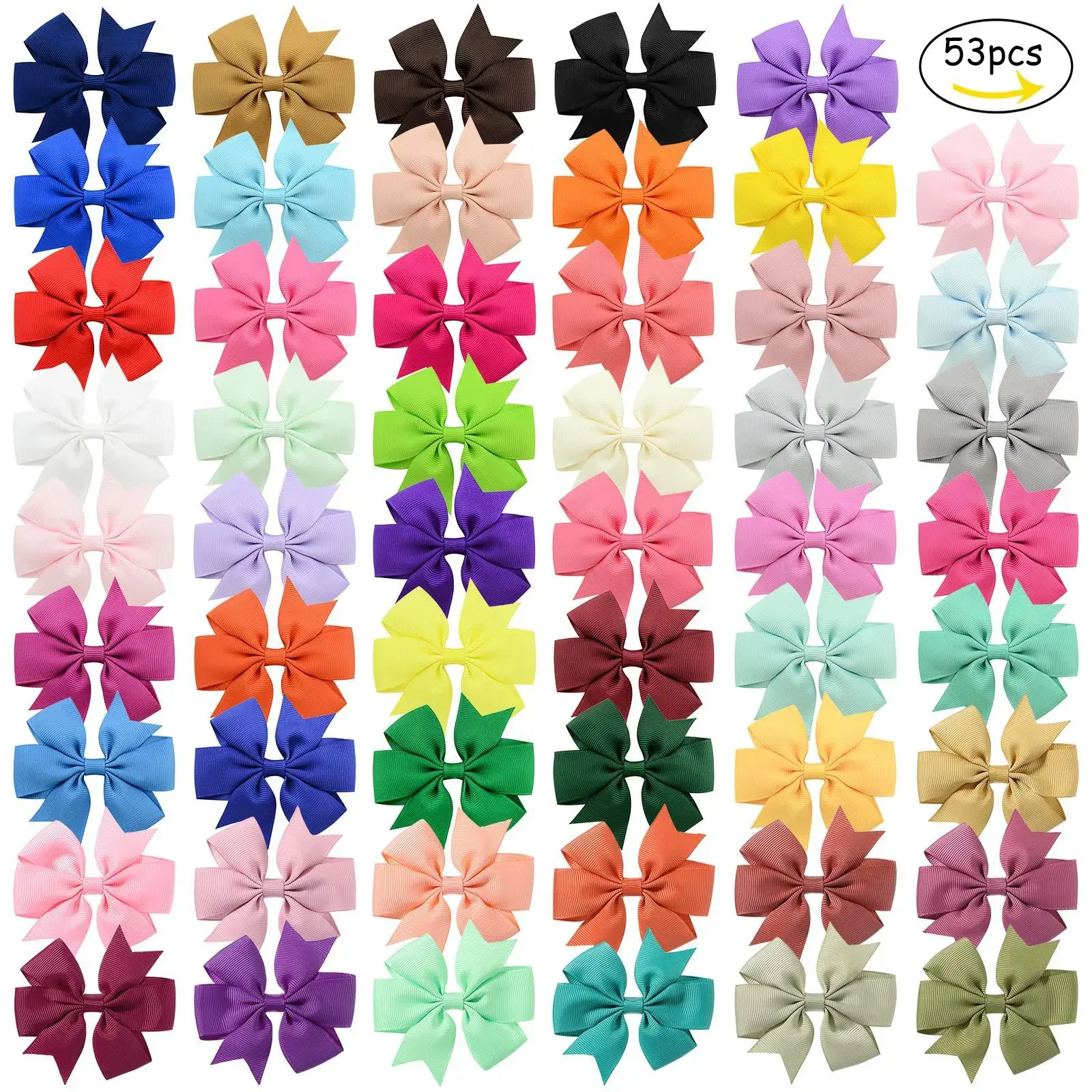 Vibrant Solid Grosgrain Ribbon Hair Bows for Girls - Boutique Hair Clips & Accessories