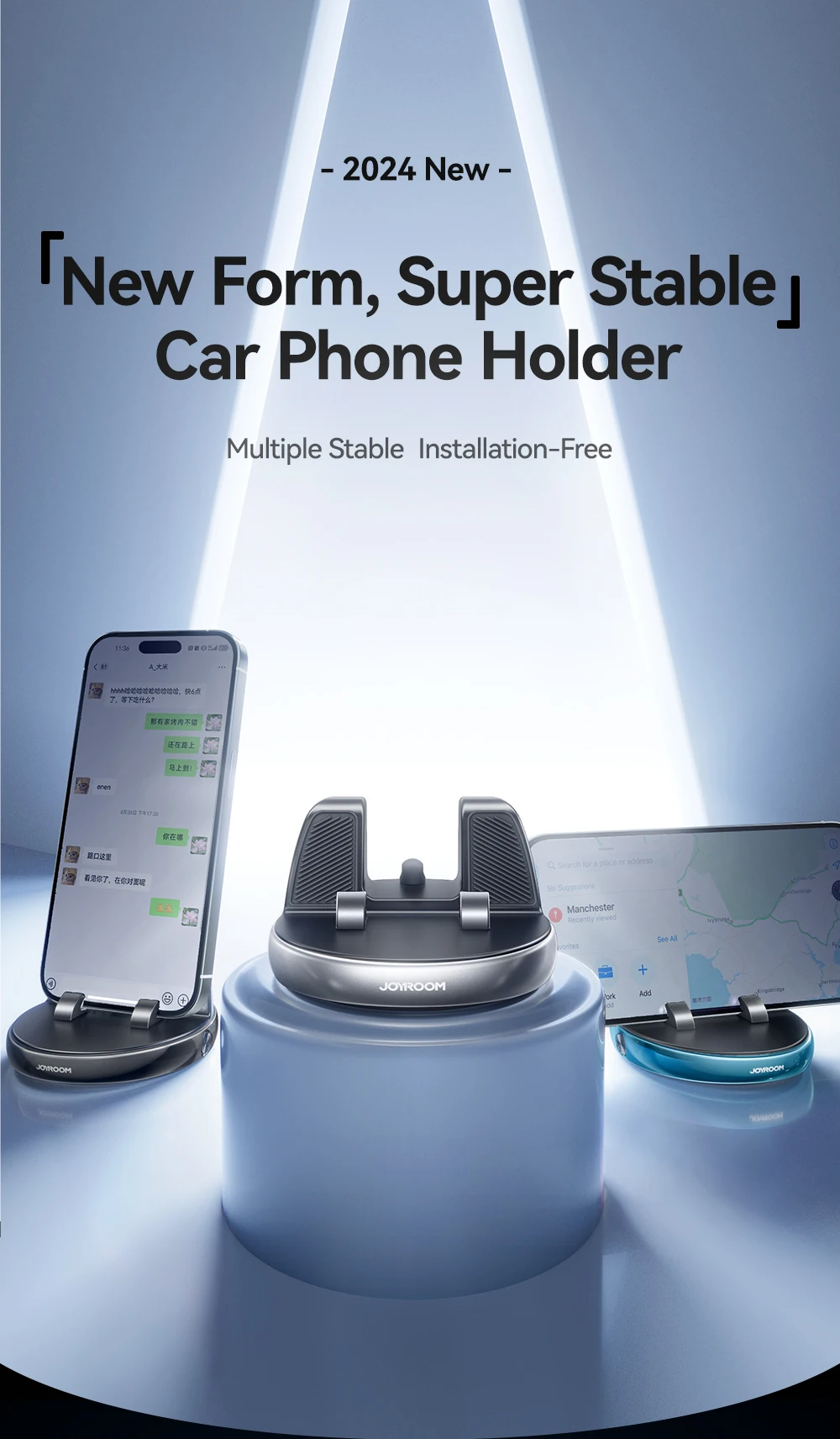 Joyroom Car Phone Holder One-Handed Operation Car Navigation Holder 360° Rotatio