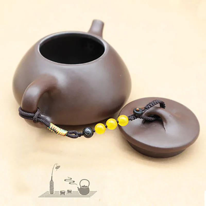 Teapot rope purple sand pot cover shatter proof manual creative boutique hanging buckle rope high-grade stationery jade chalcedo