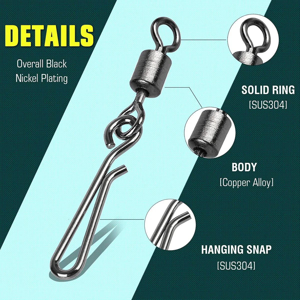 المتداول موصل الصيد قطب المياه المالحة المقاومة للتآكل المفاجئة يدور عدة الفولاذ المقاوم للصدأ سريعة الصيد المفاجئة برميل المياه العذبة