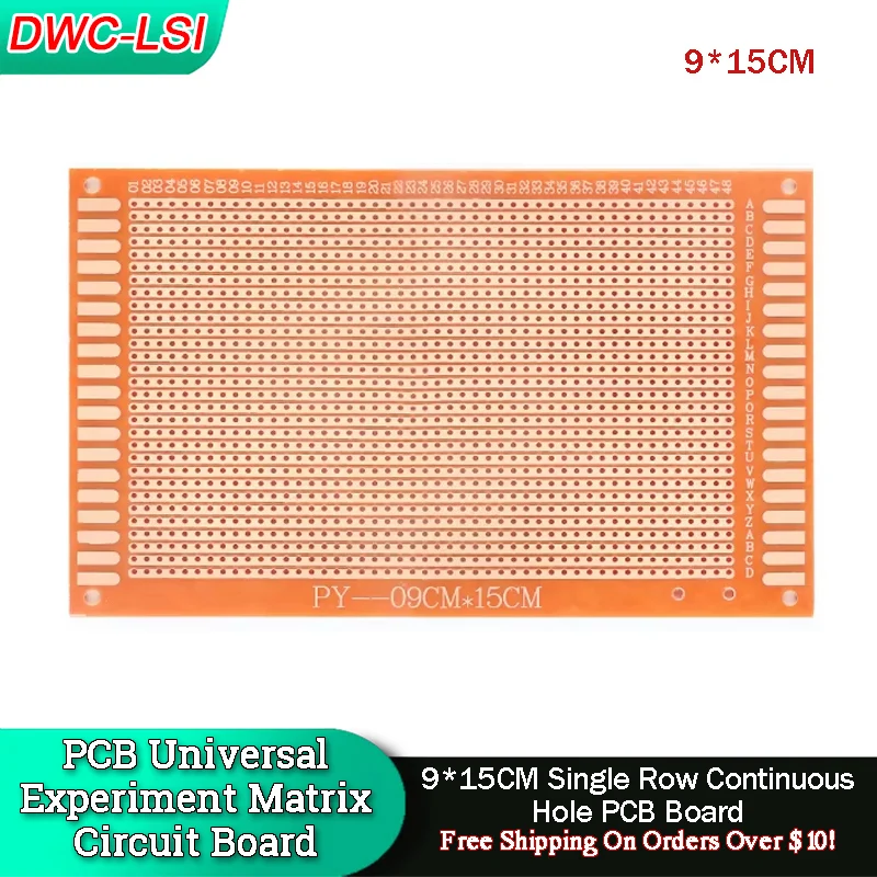 DIY Prototype Paper PCB Board Universal Experiment Matrix Circuit Board Single Row Continuous Hole 90x150MM 9x15 9*15CM