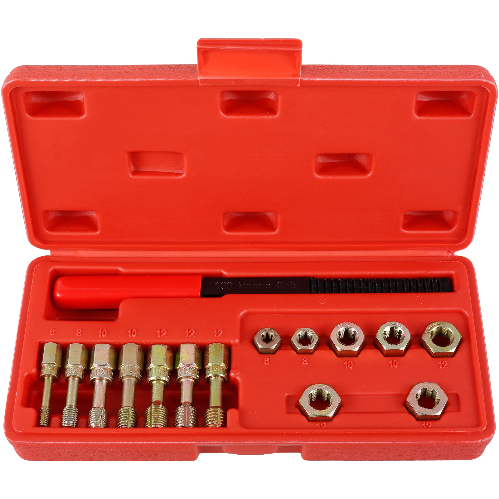New 15/42Pcs Thread Restorer Kit Carbon Steel Car Rethreading Repair Tool Set UNC/UNF/Metric Thread Chaser Repair Kit with
