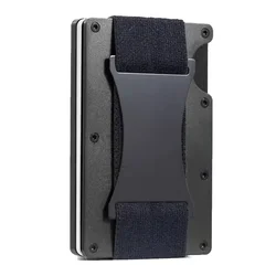 Slim RFID Carbon Fiber Card Holder Wallet - Minimalist Design (Black)