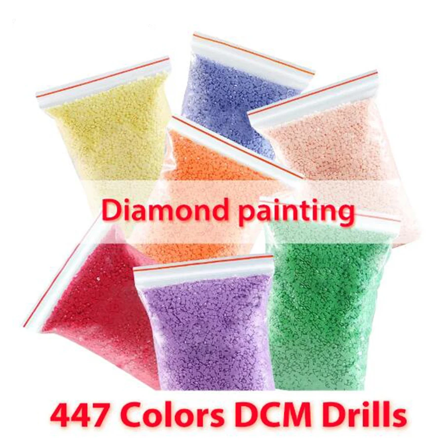 5D Diamond Painting Drills DMC 447 Colors Full Square Round Crystal Beads Diamond Embroidery Accessory Factory Direct