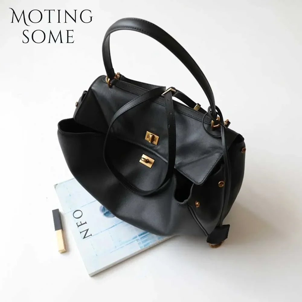 Motingsome 2024 Rodeo Buckle Woman Luxury Designer Bags Cow Leather Handbag Fashion Lady Pouch Retro Underarm Purses Tote New 6