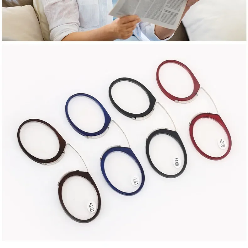 Portable Clip Nose Mini Reading Glasses Nose Clip Men Women Readers Prescription Legless 1.0 1.5 2.0 2.5 3.0 3.5 reading glasses