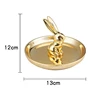 Gold Rabbit Jewelry Plate Ceramic Display Stand Jewelry Storage Plate Ring Necklace Holder Home Animal Storage Box Home Ornament 6