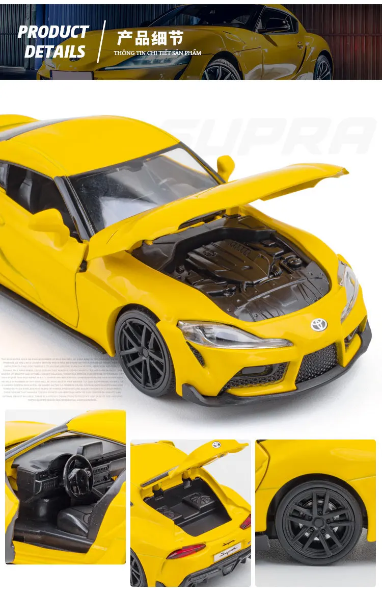 2021 Diecast 1:32 Alloy Car Model JDM TOYOTA Supra Vehicles Miniature Scale Classic Car for Children Collection Gifts Kid Hottoy rc helicopters