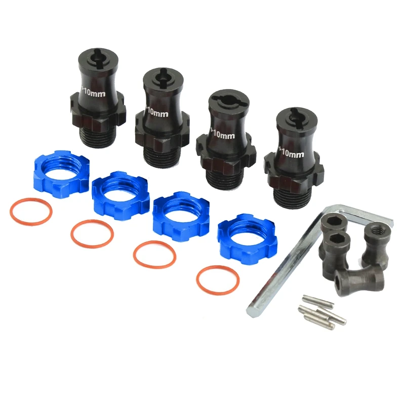 

Metal Extended 17Mm Splined Wheel Hex Hub Adapter For Traxxas Slash 2WD Rustler Stampede Bandit 4WD RC Car Replacement Blue