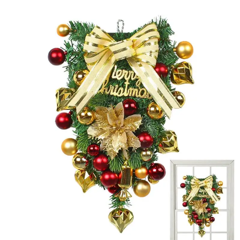 

Рождественские каплевидные искусственные рождественские каплевидные украшения, рождественские венки и новогодняя елка для стен