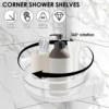 360° Rotating Adhesive Bathroom Holder Shower Caddy Corner Shampoo Storage Shelf with Hook No Drill Towel Holder 3