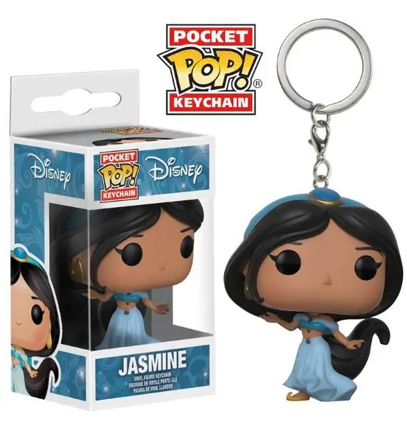 Funko pop Jasmine priness Keychain PVC Action Figure Collection Model Toys  For Children birthday gift