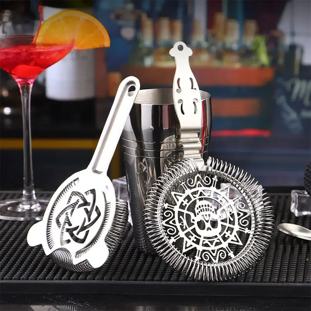 Skull and Mechanical Watch Bar Strainer Sprung Cocktail Strainer Stainless Steel Deluxe Strainer Bar Tools Wine Accessories