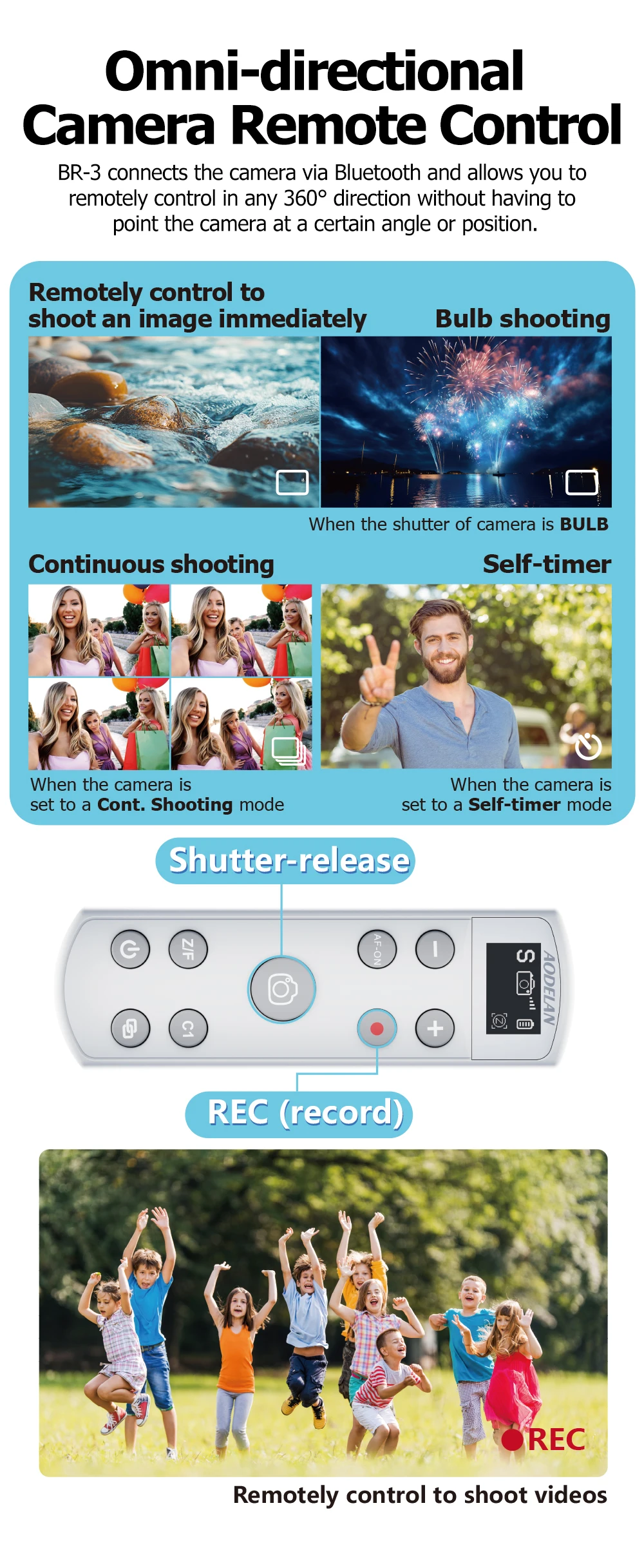 For Sony Camera Wireless Remote Control Rechargeable Shutter Release with OLED S