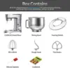 Stand Mixer, 9.5 Qt. 660W 10-Speed Electric Kitchen Mixer with Dishwasher-Safe Dough Hooks, Flat Beaters, Wire Whip & Pouring Sh 4