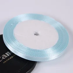 Silk Satin Ribbon Roll - 22 Meters, 6mm Wide - Ideal for Gift Wrapping, Party Decor, and DIY Crafts (13 Light Blue)