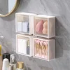 4 Pcs Wall Storage Box Bins Clear Multi Foldable Makeup Organizers and Mounted Clamshell Boxes Bathroom 3