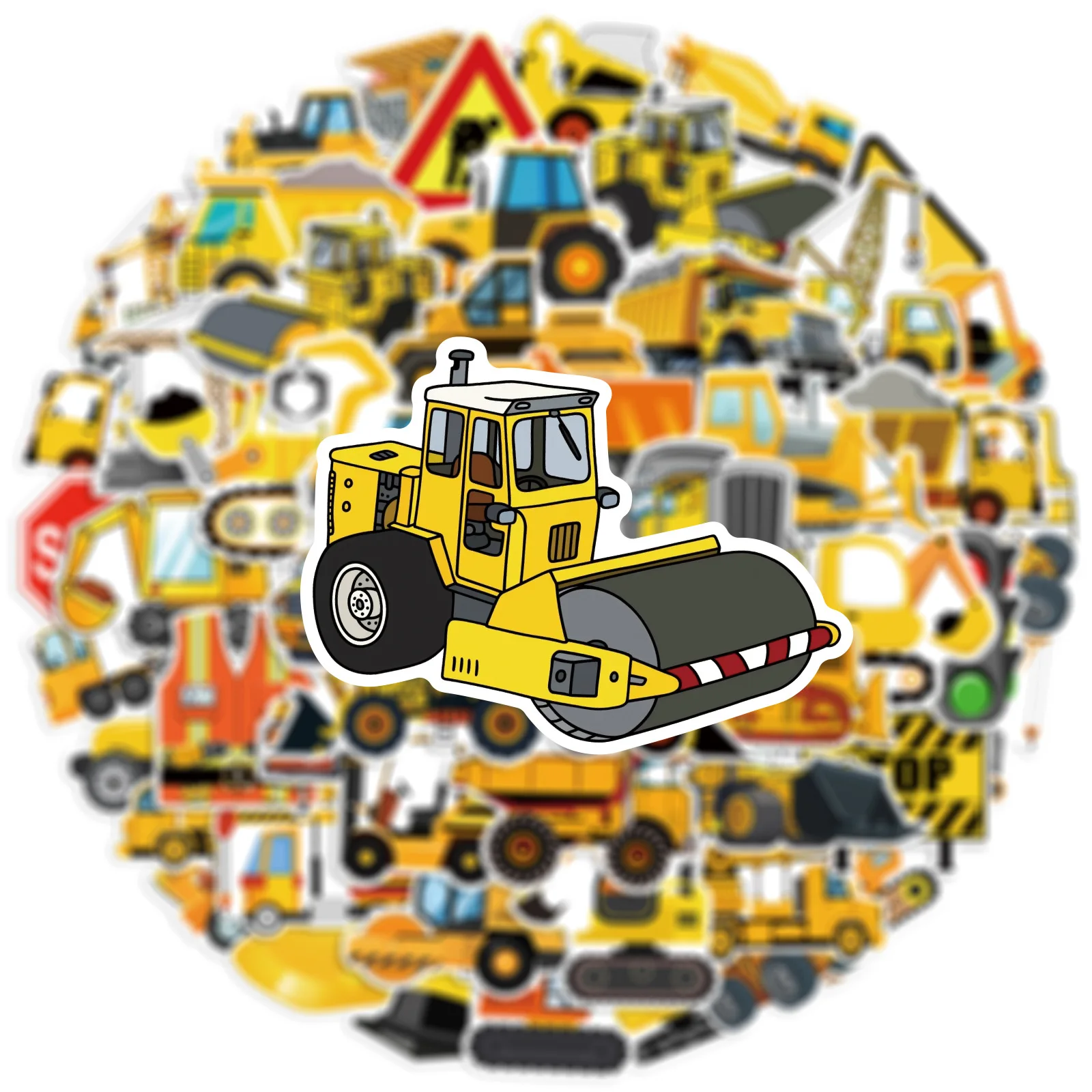 50pcs Construction Vehicle Graffiti Stickers Phone Guitar Laptop Notebook  Suitcase Water Bottles Waterproof Sticker Kids Toys - AliExpress, image size:1600x1600