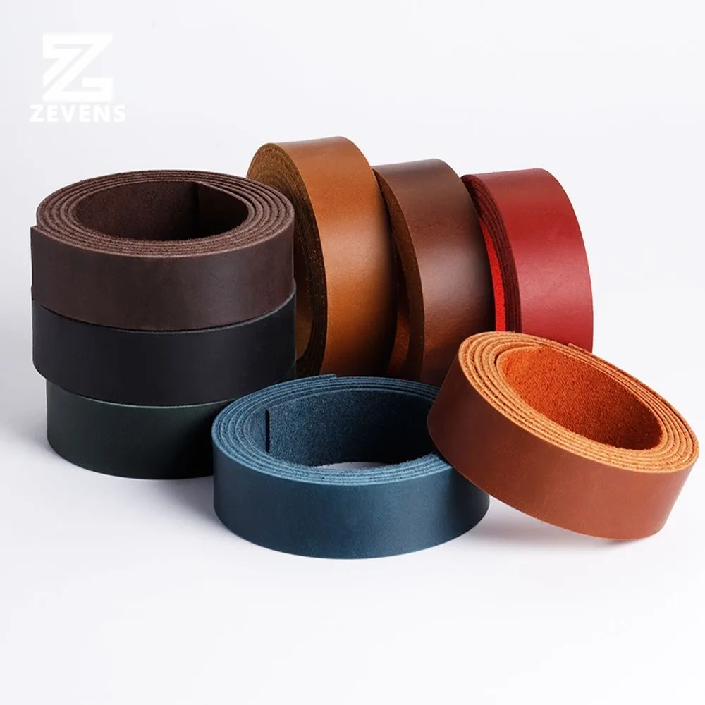 Handcrafted Genuine Crazy Horse Leather Strap and Fabric Strip