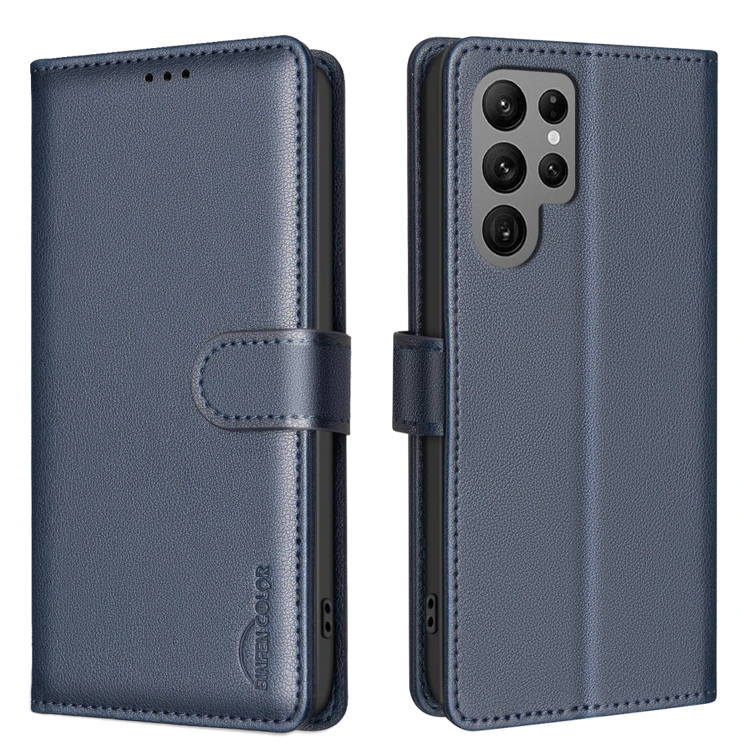 Kartvizitler Solt Cüzdan Flip Litchi Deri Kılıf Samsung Galaxy S24 Ultra S23 Plus S22 S21 A55 A15 A25 A35 RFID Çanta Kılıfı_voghion.com