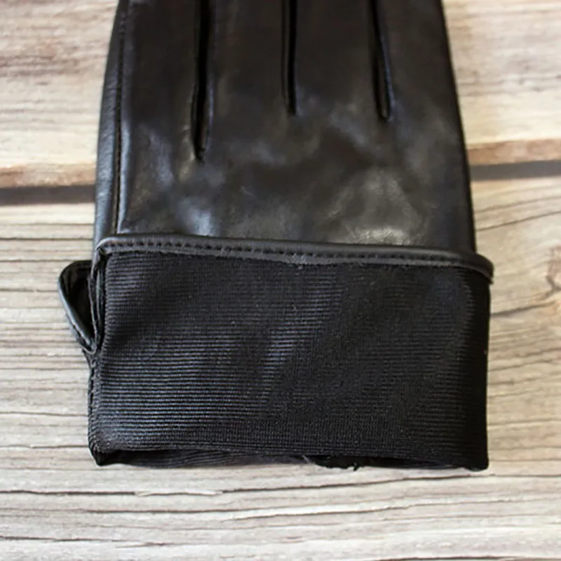 Men's Sheepskin Leather Gloves Single Layer Unlined Thin for Spring Autumn Outdoor Motorcycle Riding Driver