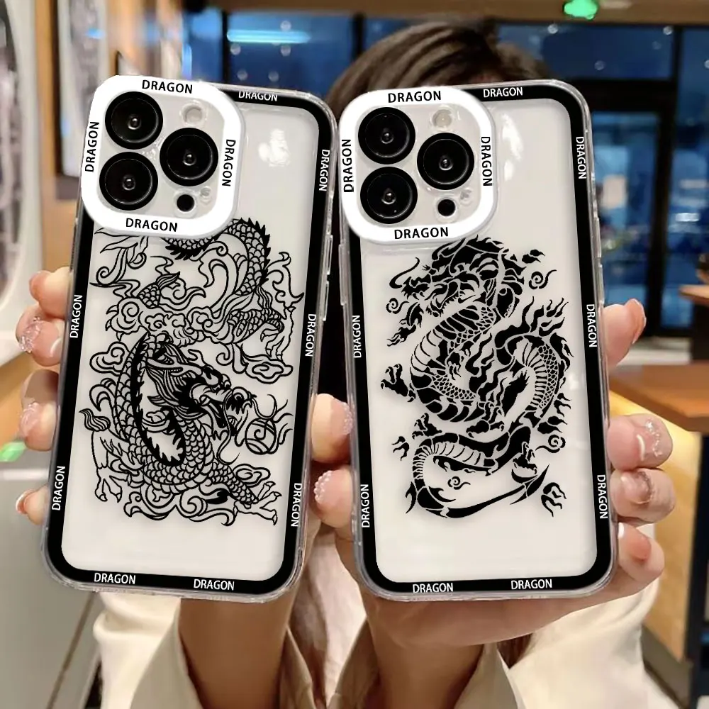 Oriental Dragon Clear Phone Case Cover
