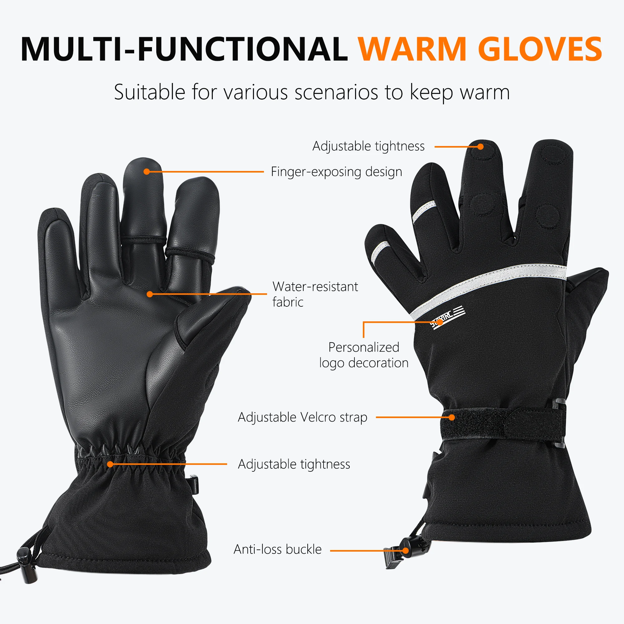 STARTRC universal drone flight gloves winter warm pilot gloves V2 for DJI Air 3S/Mini 3 Pro/Neo/Avata 2/Mavic 3 Pro/Mini